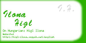 ilona higl business card